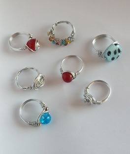 group of wire wrapped rings