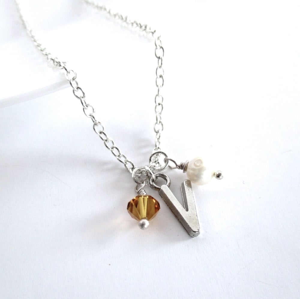 Personalised Birthstone Charm Necklace