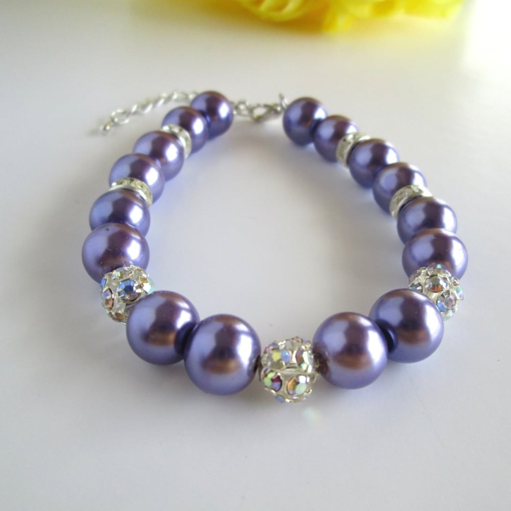 Purple Bridal Bracelet
