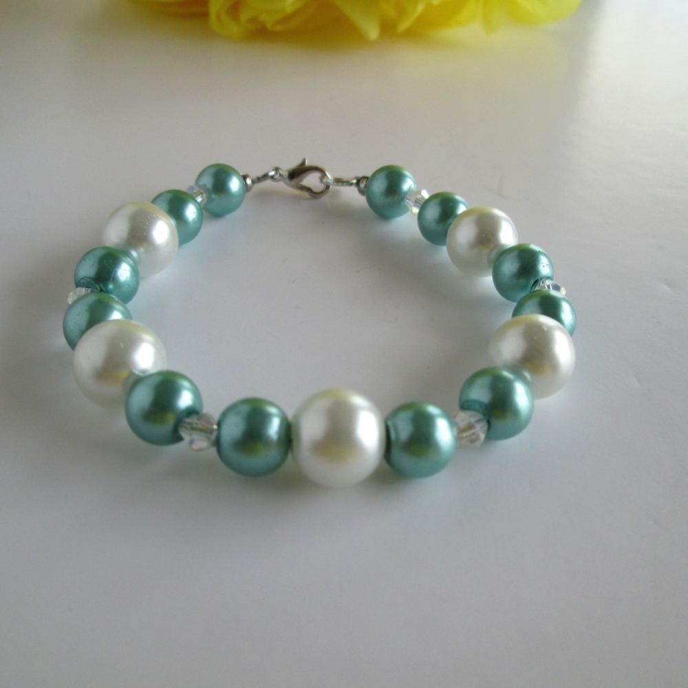 Green Pearl Bridesmaid Bracelet