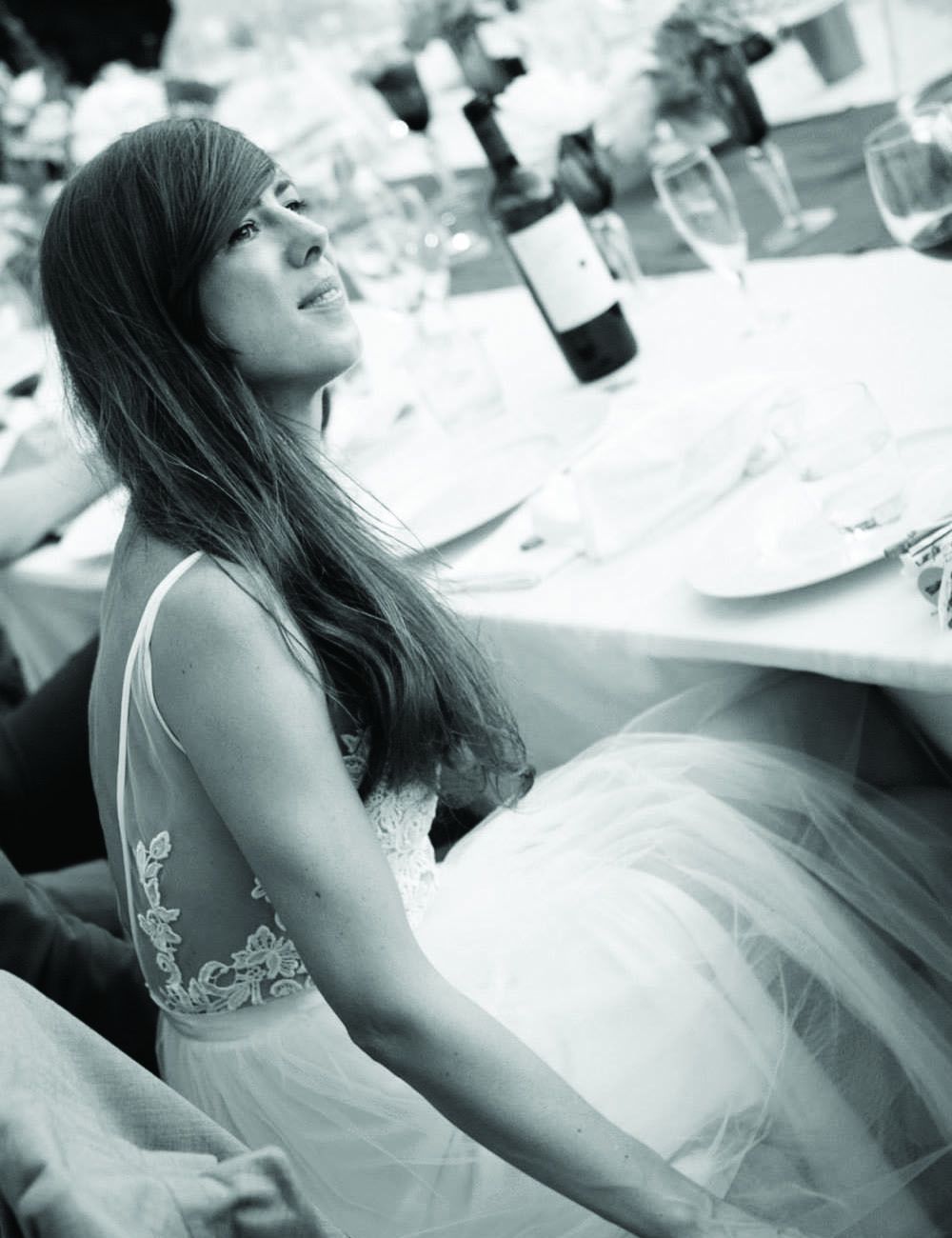 Sheer bodice wedding dress