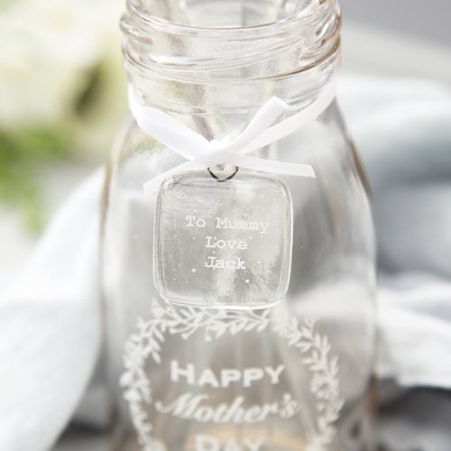 Mother's Day personalised glass gift tags for mini bottles