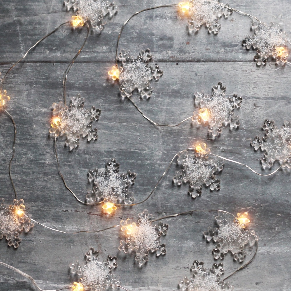 Snowflake glass micro fairy lights