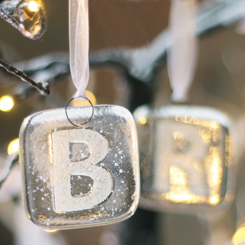 Personalised initial Christmas decorations