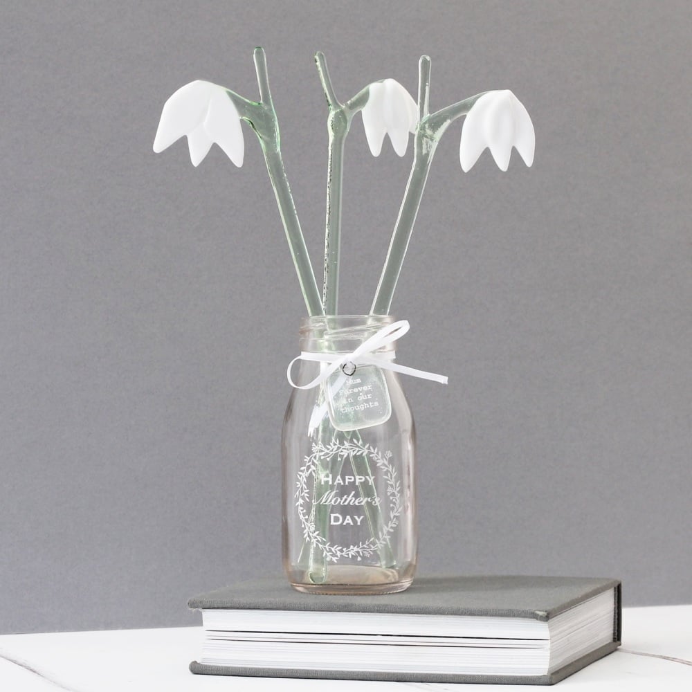 Set of 3 glass snowdrops