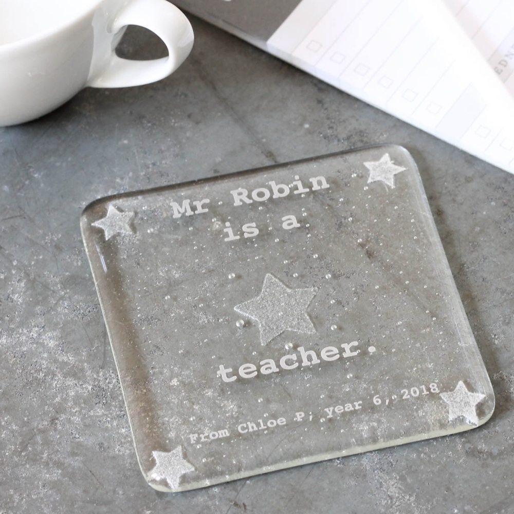 Personalised Star teacher coaster