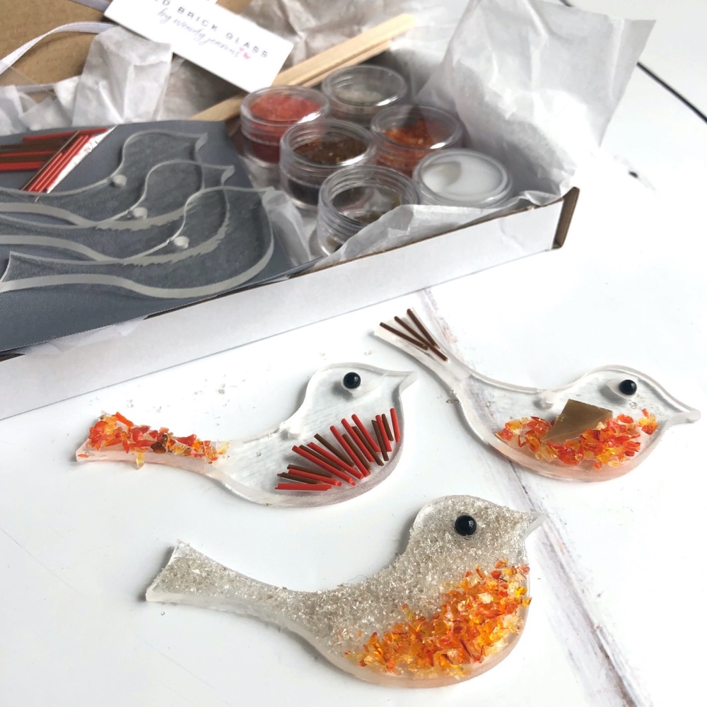 Make At Home Fused Glass Kit - Robins
