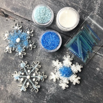 Fused Glass Kit - Snowflakes set of 5