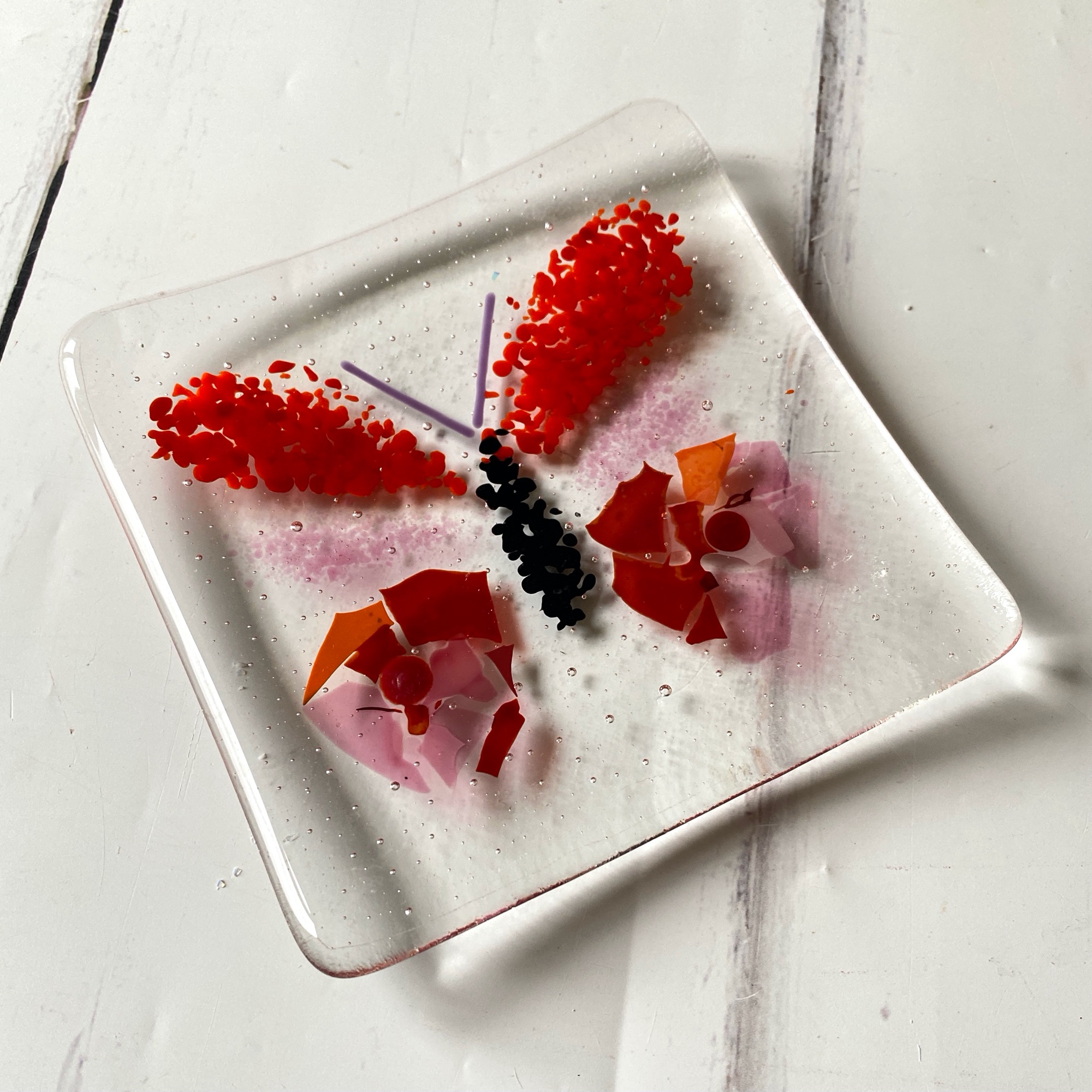 Make at home fused glass craft kit for adults  | Red Brick Glass by Wendy Jeavons