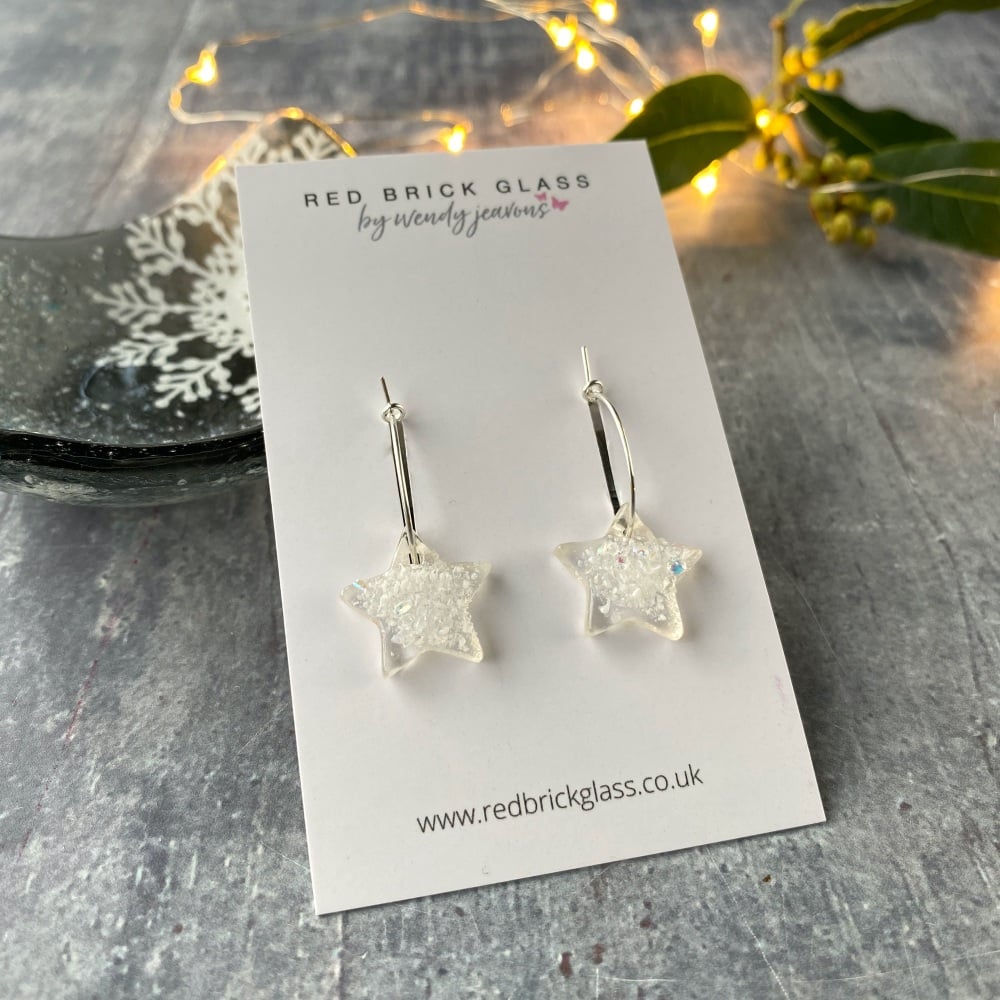 Winter Star hoop earrings