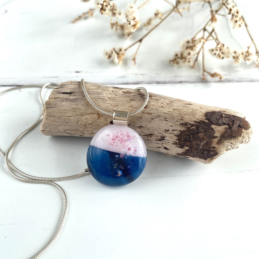 Sofie Sea Glass Blue Organic-Shaped Pendant Necklace SKJ1809040 - Skagen