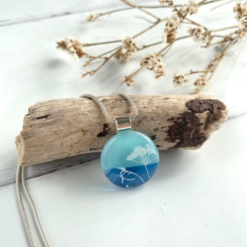 'Coast' - fused glass pendant / necklace - sterling silver