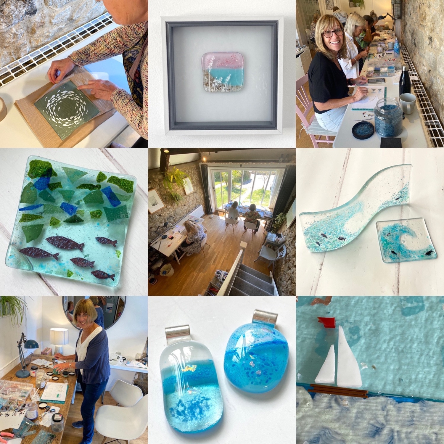 Fused glass making and classes in Lulworth, Dorset Red