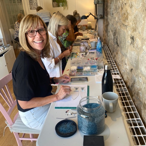 Fused glass making and classes in Lulworth, Dorset Red