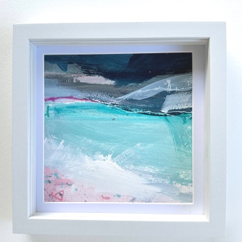 July Storm - acrylic paint on paper - framed