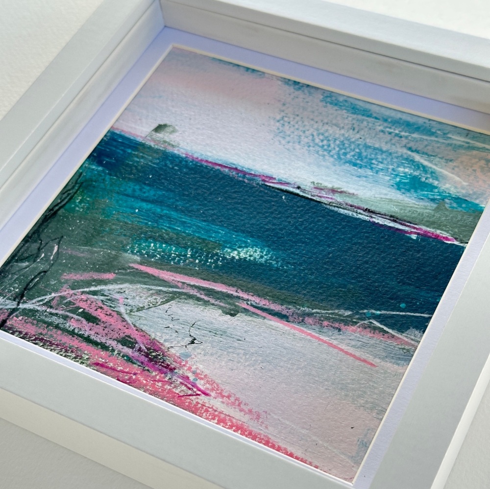 Low Tide - acrylic paint on paper - framed