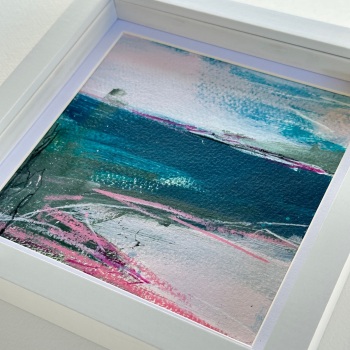 Low Tide - acrylic paint on paper - framed