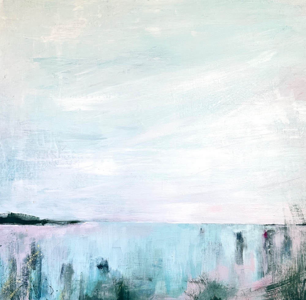 ‘Peony Pink Horizon’ - Acrylic paint on cradled board