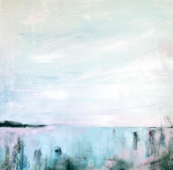 ‘Peony Pink Horizon’ - Acrylic paint on cradled board