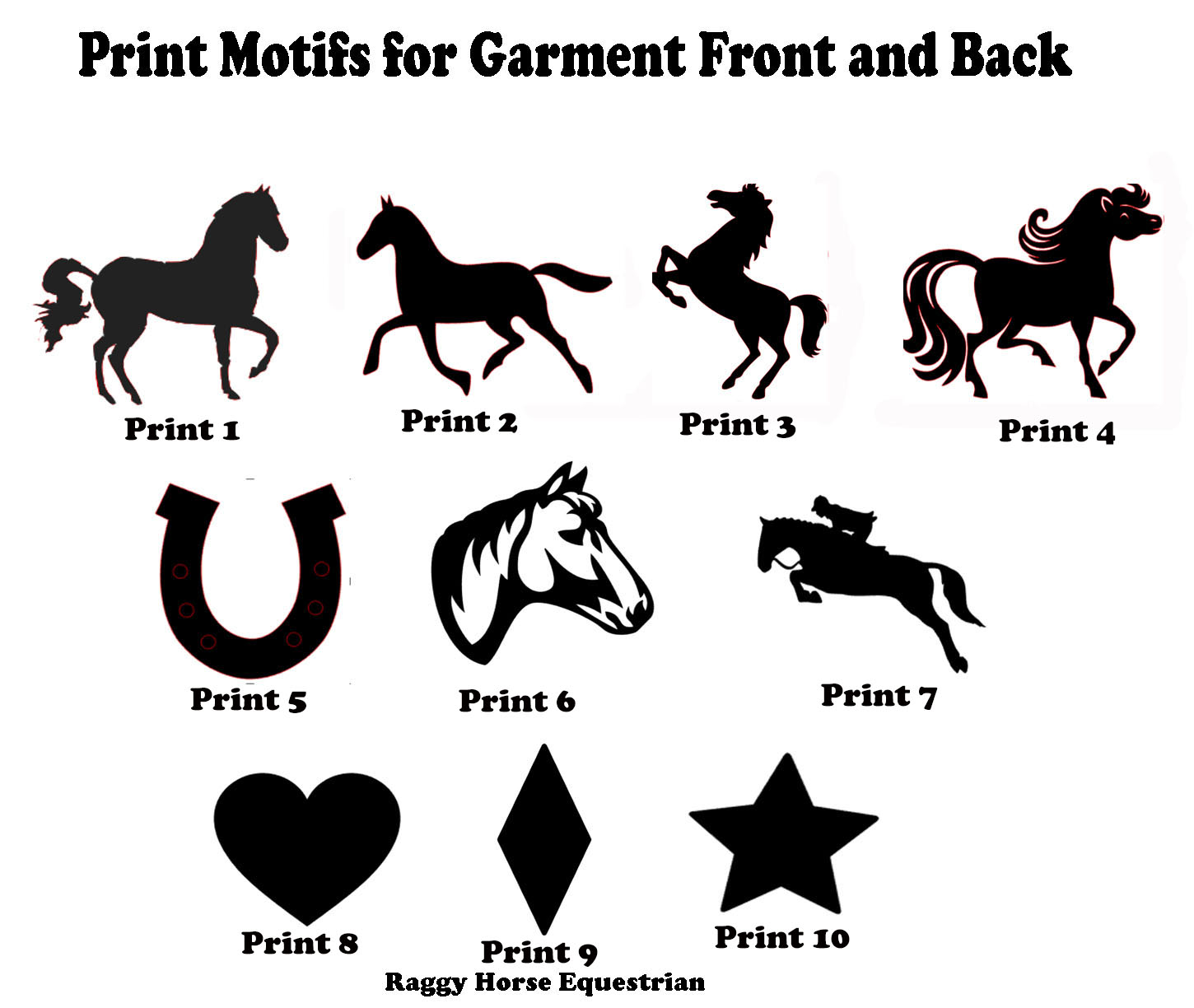 Print Designs for Garment Fronts and Backs