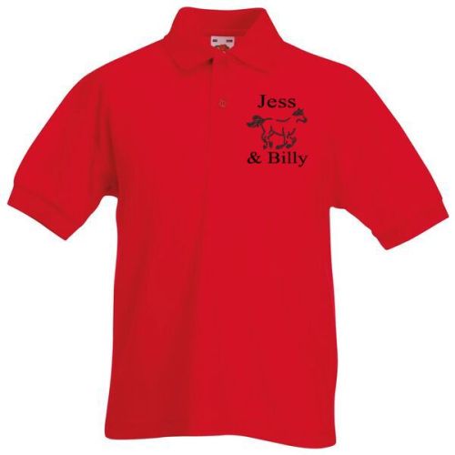 <!--002-->Personalised Kids Equestrian Polo Shirt includes motif design and