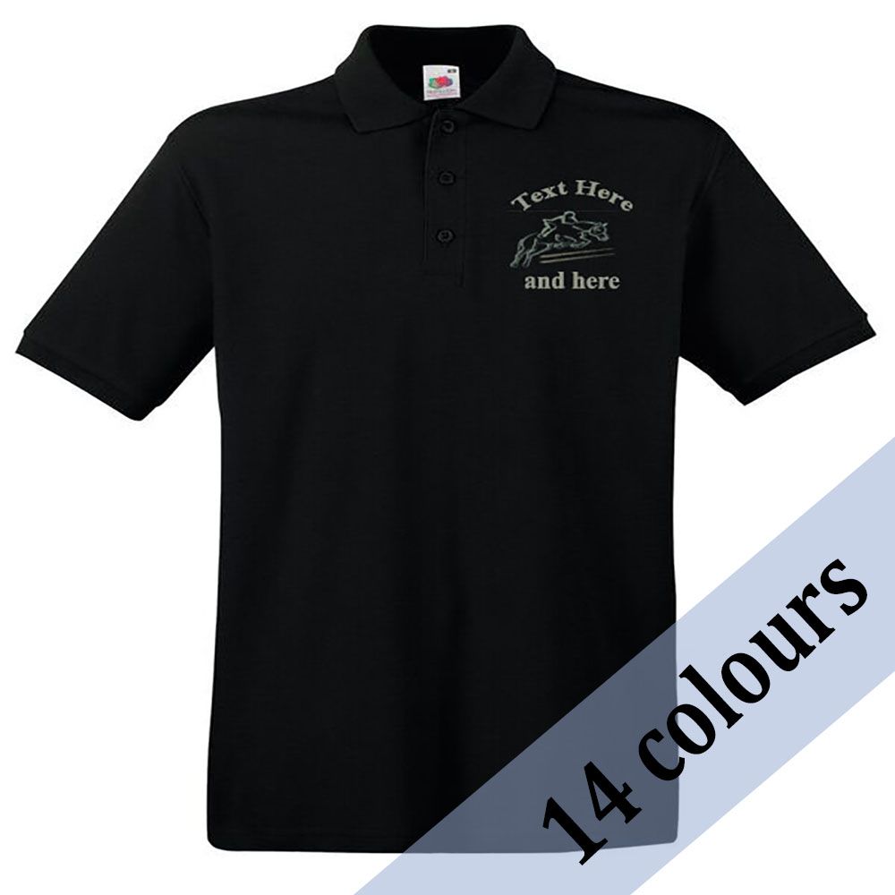 Personalised Unisex Adult Polo Shirt inc embroidery. 
