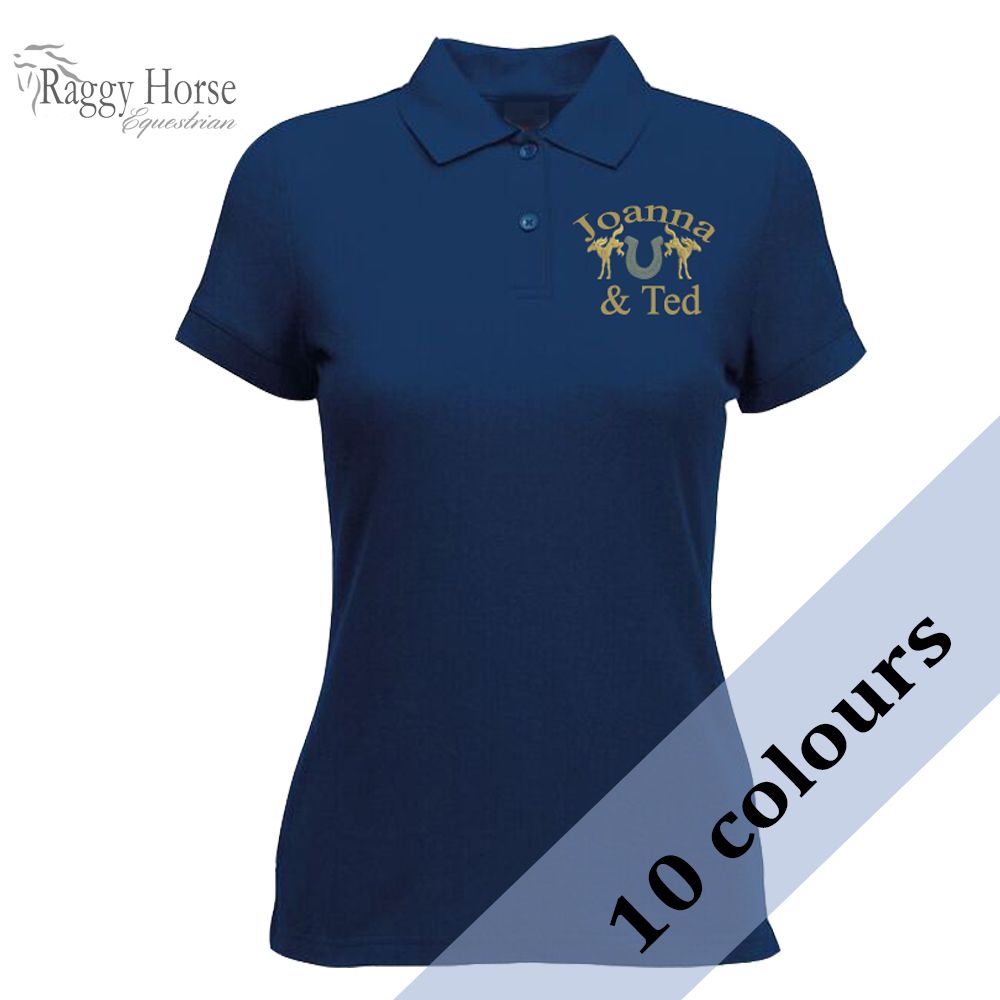 <!--002-->Personalised Lady-Fit Polo Shirt inc embroidered motif and name t