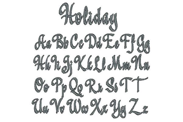 Holiday Embroidery Lettering Style