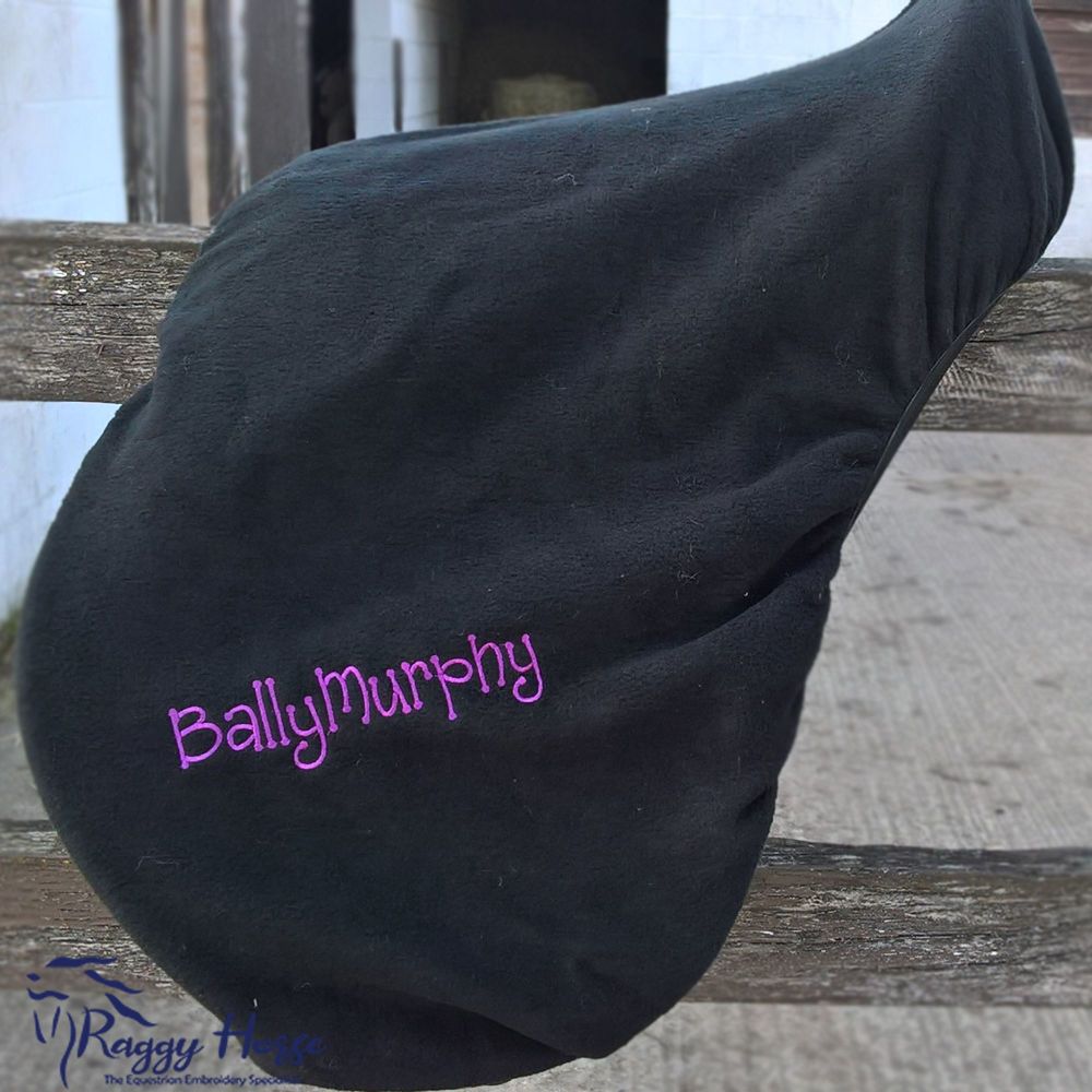Personalised Fleece Saddle Cover inc embroidery.