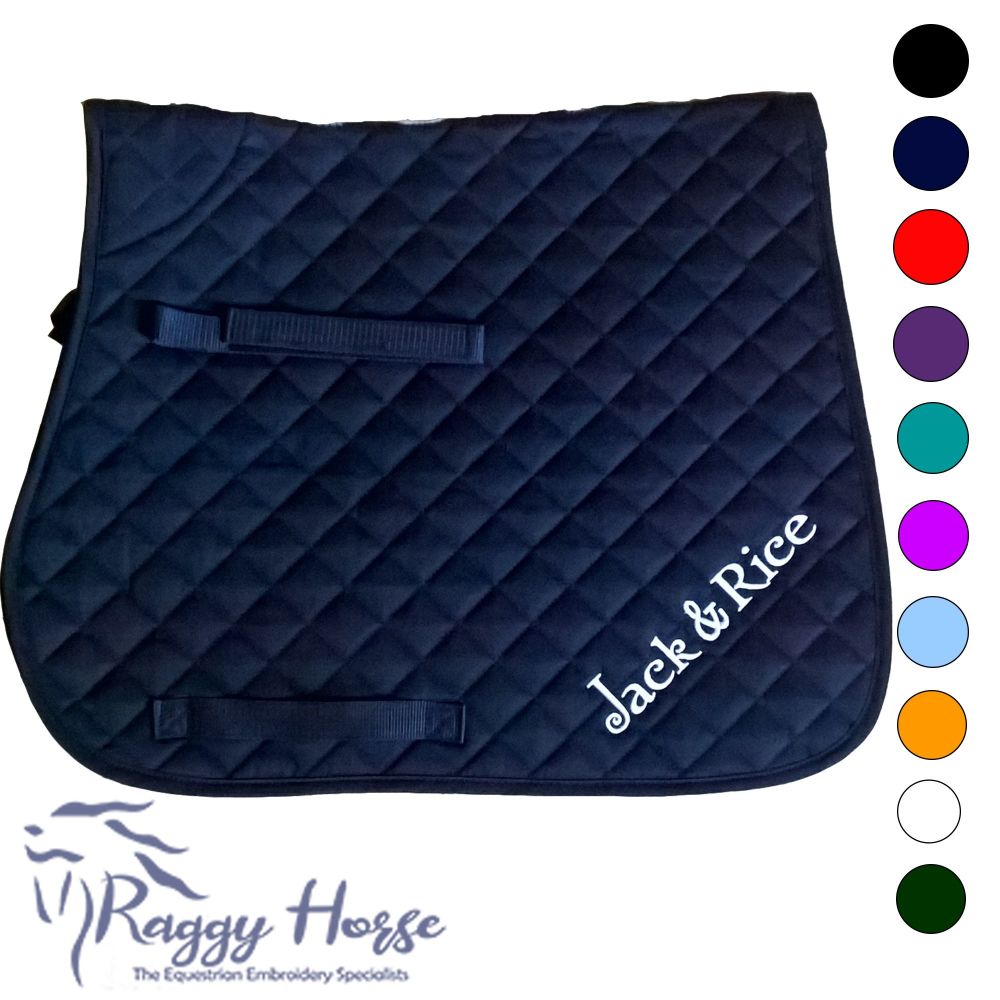 Rhinegold Personalised Cotton GP Saddlecloth inc embroidery.