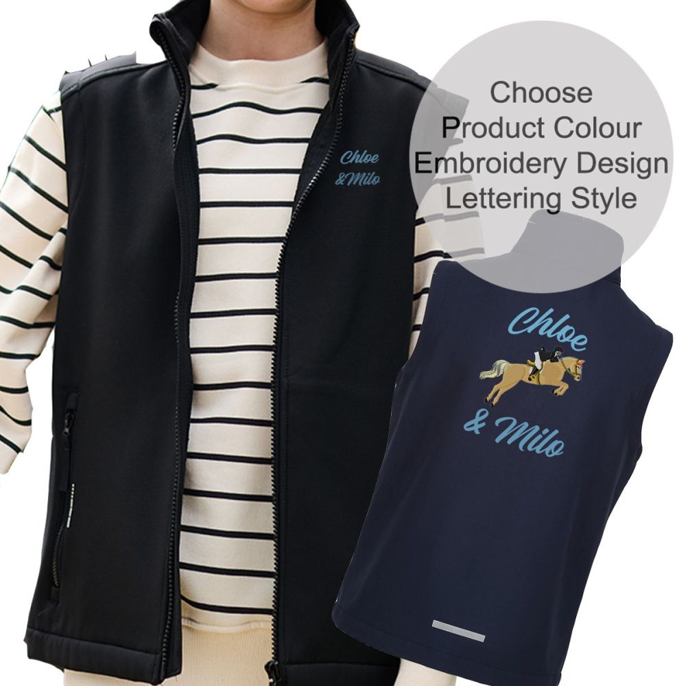 Junior Personalised Regatta Softshell Gilet.  4 colours. Includes embroidery