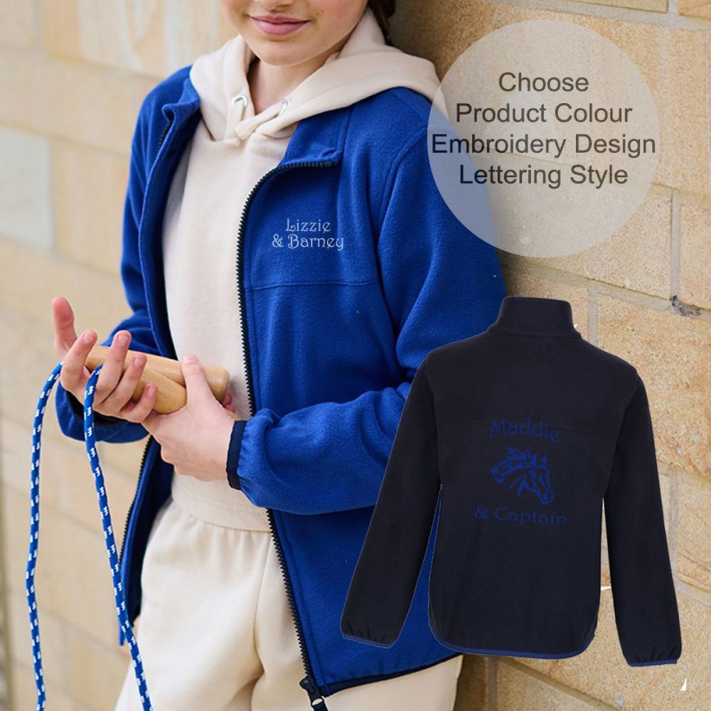 Junior Personalised Regatta Fleece Jacket. 4 colours.  Includes embroidery
