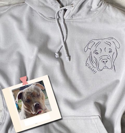 Adult Custom Pet Chest Embroidered Hoodie