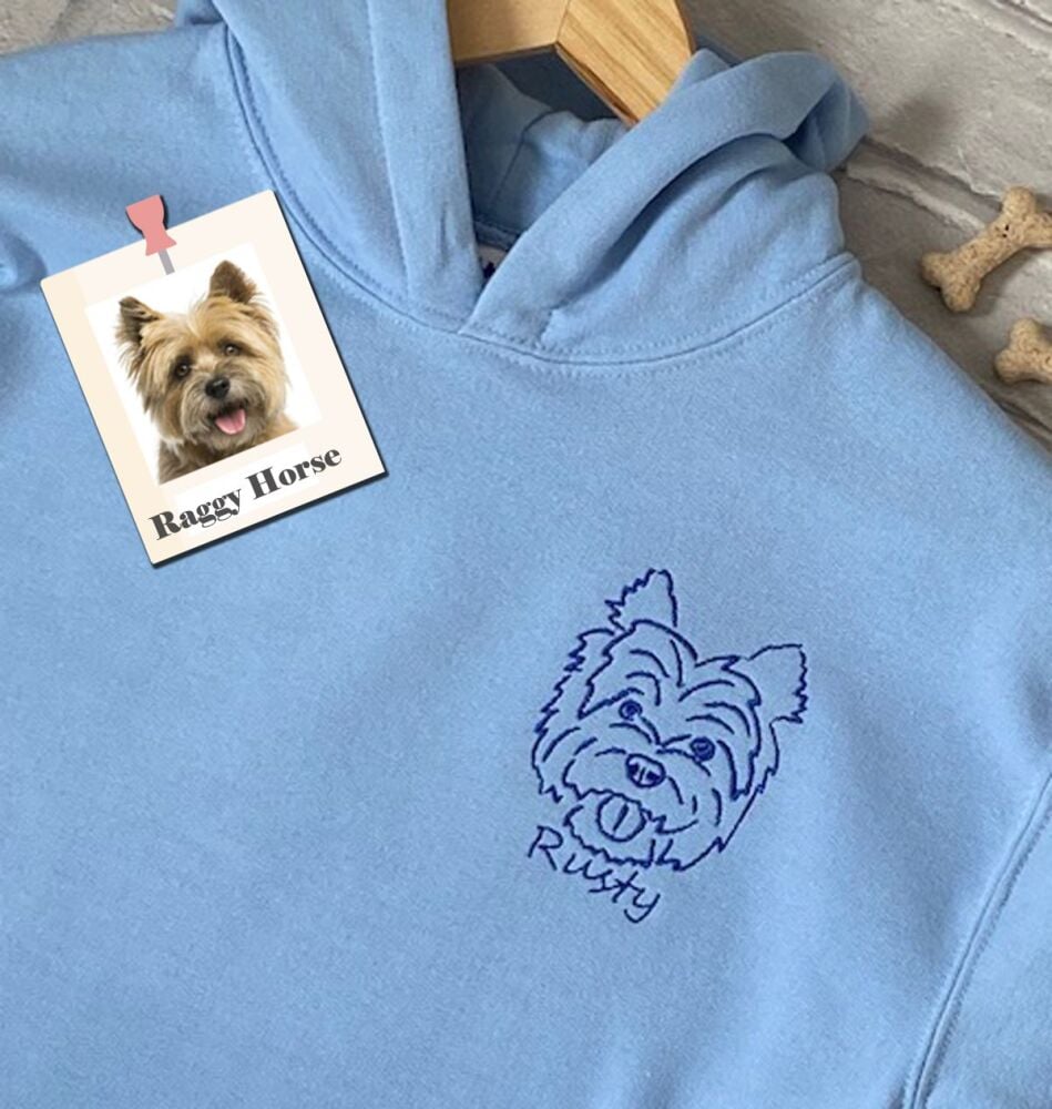 Kids Custom Pet Chest Design Embroidered Hoodie
