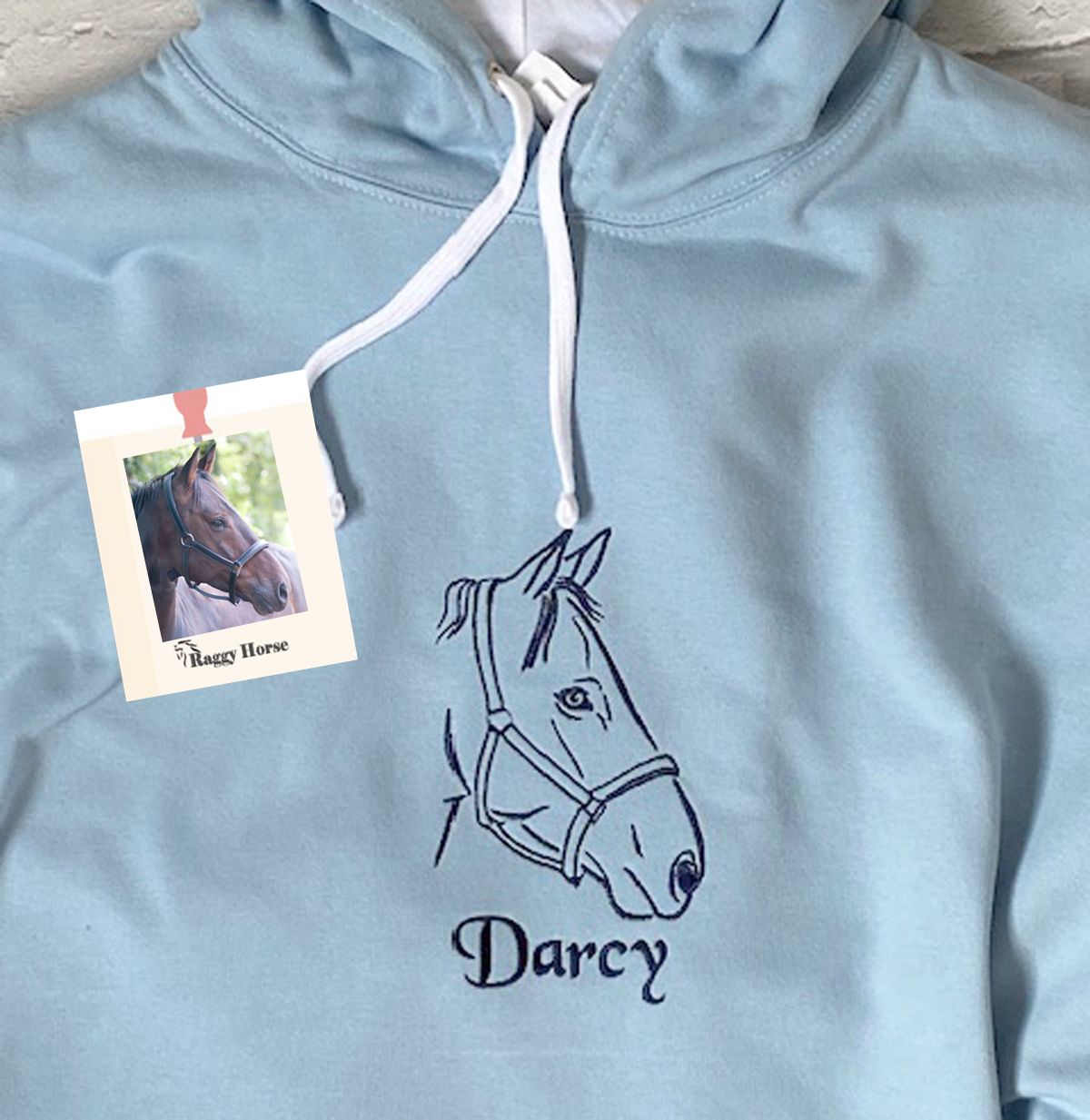 Custom Horse Portrait Embroidered Clothing Hoodie Sweatshirt