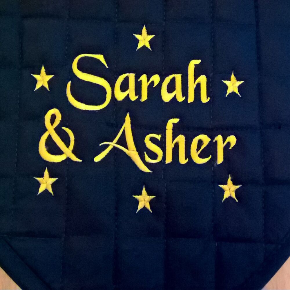 Cotton GP Saddle Cloth with embroidered personalised lettering and star sca