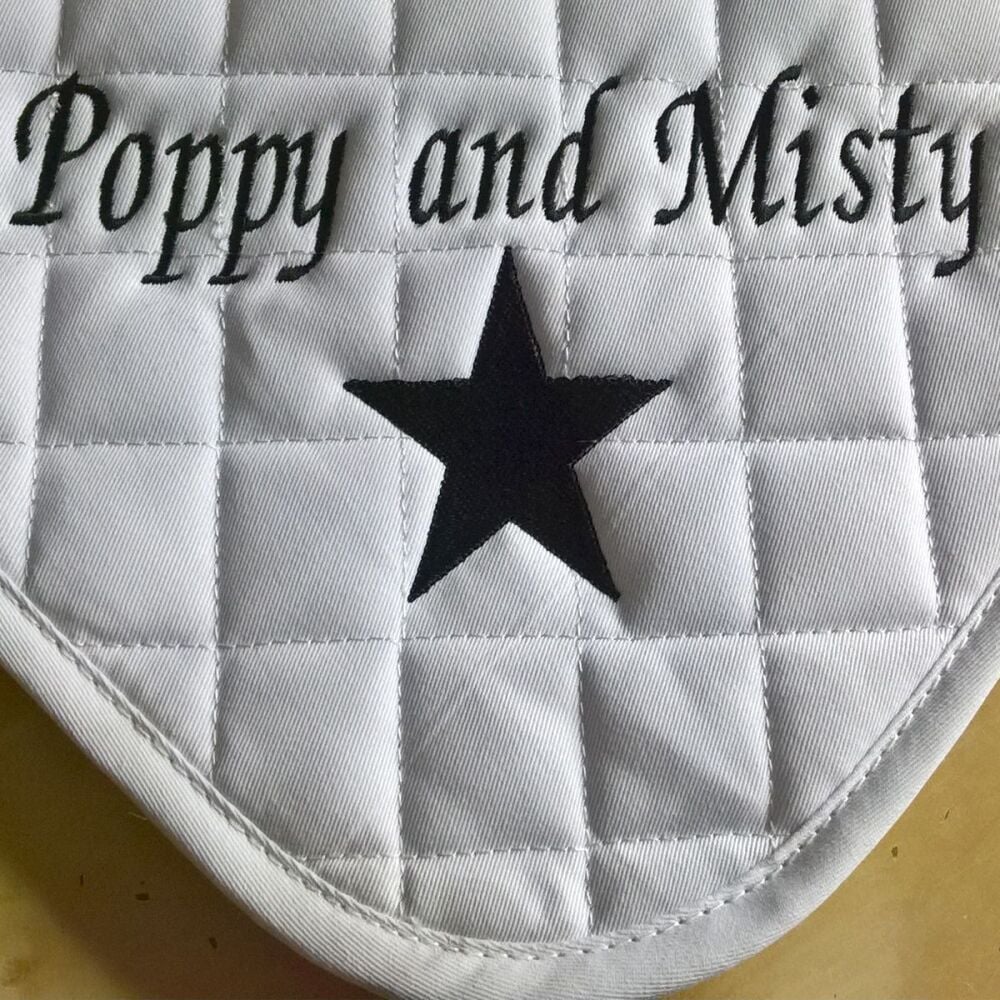Cotton GP Personalised Saddle Cloth with embroidered lettering and large single star