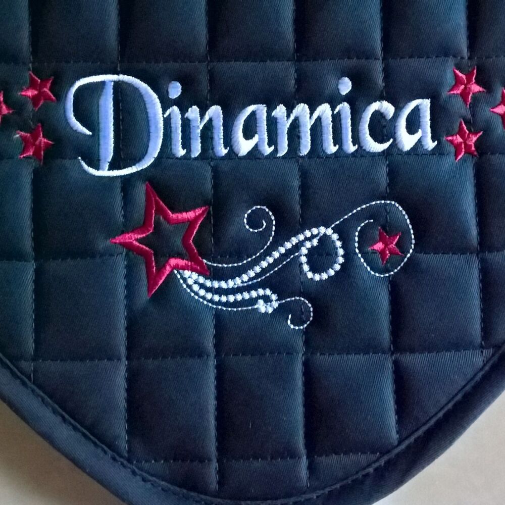 Cotton GP Saddle Cloth with embroidered personalised lettering and star swi