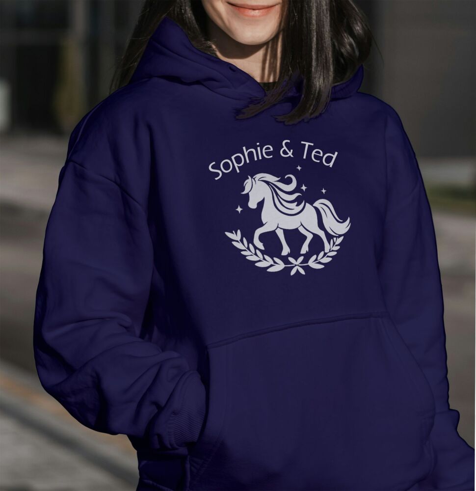 Personalised Pony & Wreath Hoodie