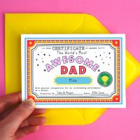 Awesome Dad Personalised Certificate Greeting Card