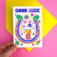 Good Luck Lucky Cat Greeting Card