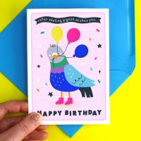 Happy Birthday Pigeon Greeting Card