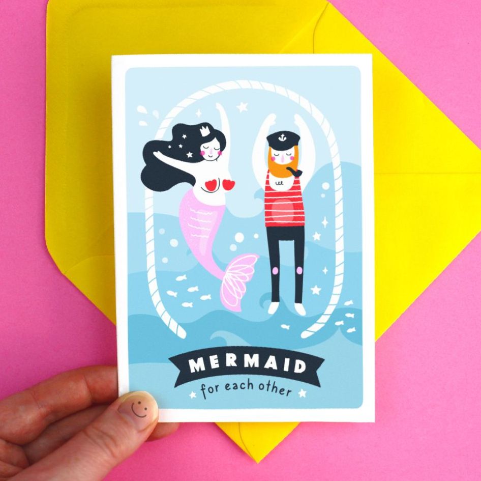 Mermaid For Each Other Valentine's Greeting Card