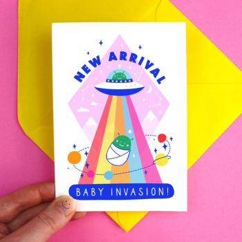New Baby Alien Invasion Greeting Card