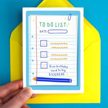 Happy Birthday To Do List Funny Greeting Card