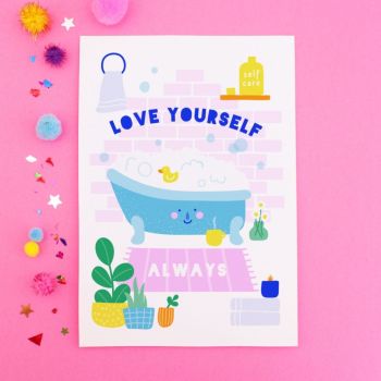 Self Care Bath Postcard