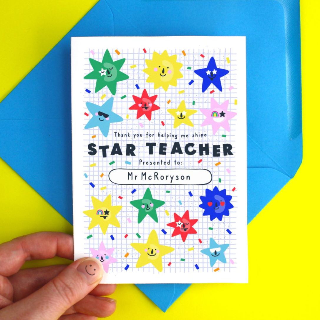 Star Teacher Colourful Card