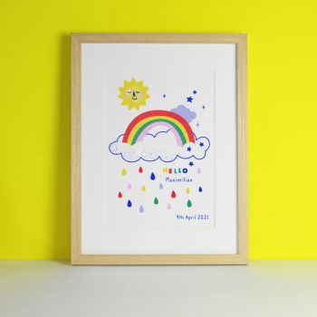 Rainbow and Sunshine Colourful Art Print