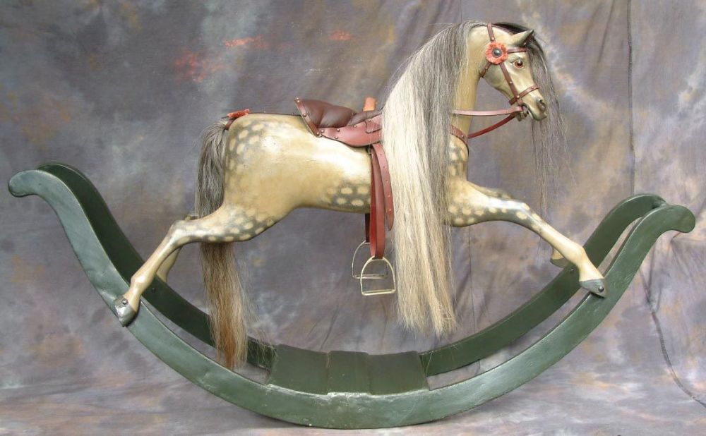 Phoenix By Lucky Chance C1840 bow Rocking Horse Restored