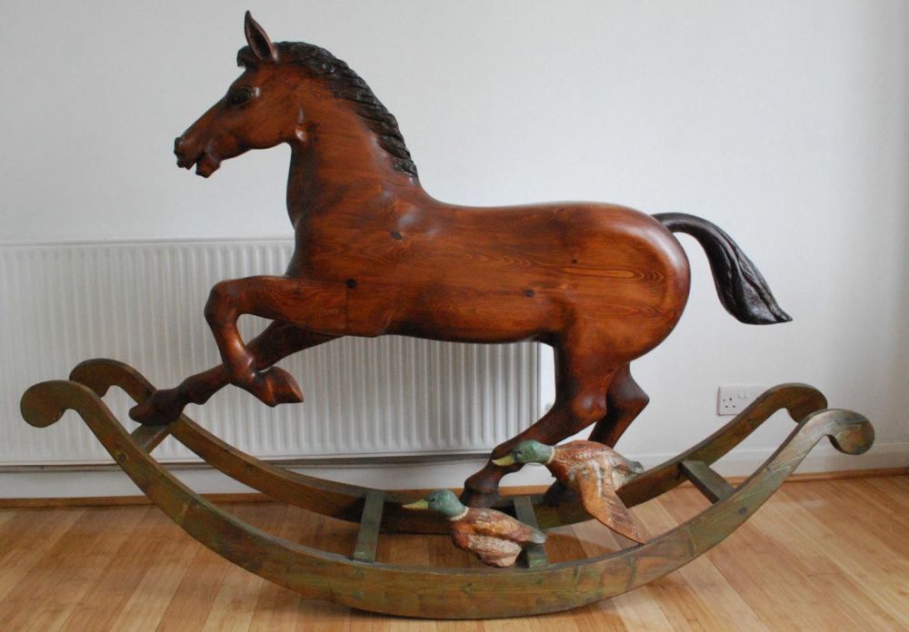 Trevor Wiffen Rare Carved Bow Rocking Horse